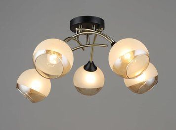 Стельова Люстра SVLIGHT на 5 лампочок 3745/5 чорний +бронза 1735662131 фото