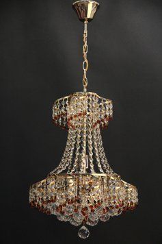 Кришталева люстра SVLIGHT шестилампова A17016/6 золото+білий 372922935 фото